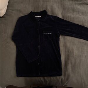 VINTAGE Victoria's Secret Country Navy Velvet Shirt